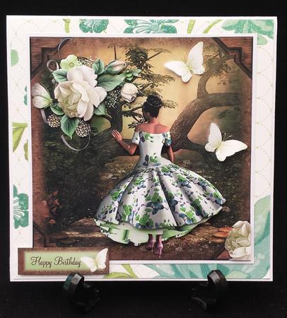 1950's Lady in a Lime Green Dress Card Front Kit by Michelle Chivers