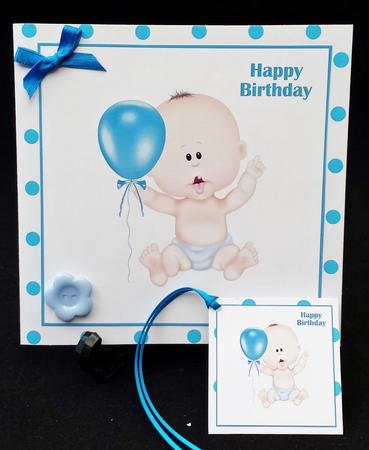 Baby Boy Sitting Topper 8x8 by Michelle Chivers
