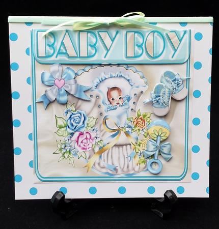 Baby Boy with Shoes and Rattle 8x8 by Michelle Chivers