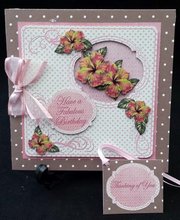 Pink Lemon Hibiscus 8in Aperture Decoupage Cf Mini Kit by Michelle Chivers