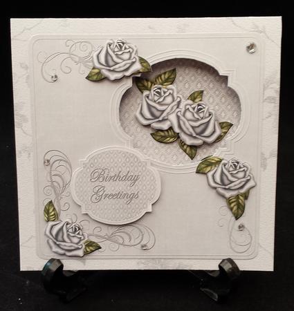 Silver Rose Matching Birthday Sentiment Fancy Label Sheet by Michelle Chivers