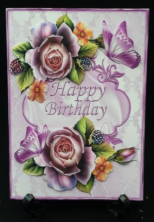 Lilac and Peach Roses for a Birthday by Michelle Chivers