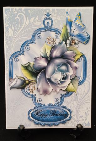 Blue Roses, Blue Butterfly by Michelle Chivers