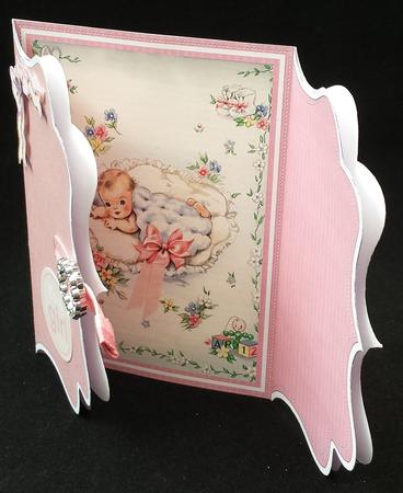 Baby Girl Pink Buckle Bracket Mini Card Kit by Michelle Chivers