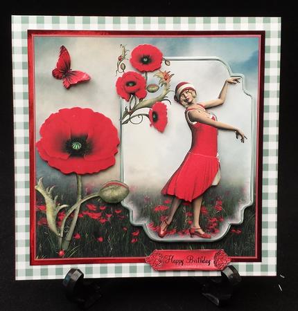 Poppy 1930's Card Front Kit by Michelle Chivers