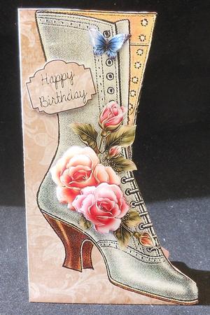 664 Vintage Brown Boot Card  by Michelle Chivers