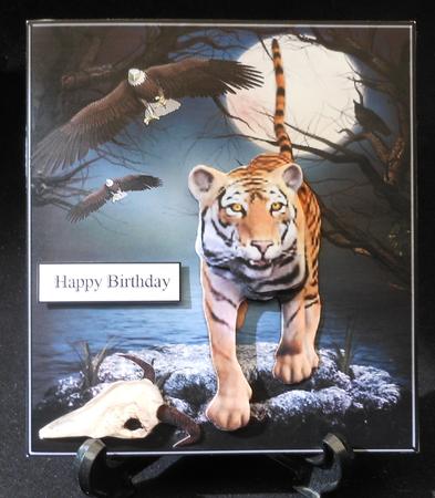 Tiger in Moonlight Topper & Decoupage by Michelle Chivers