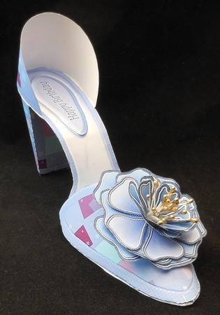 I Love Shoes Kit Blue Confetti Squares with 3D Rose by Michelle Chivers