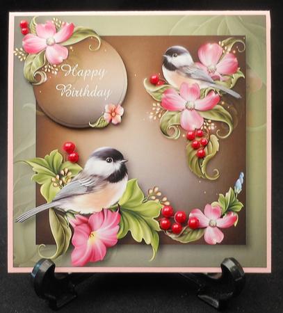 Pretty Pink Flowers and Birds by Michelle Chivers