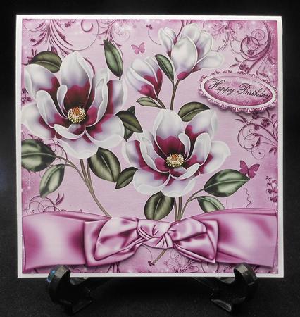 Lilac Magnolias with Bow 8x8 by Michelle Chivers