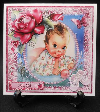 Retro Cute Baby Girl Topper by Michelle Chivers