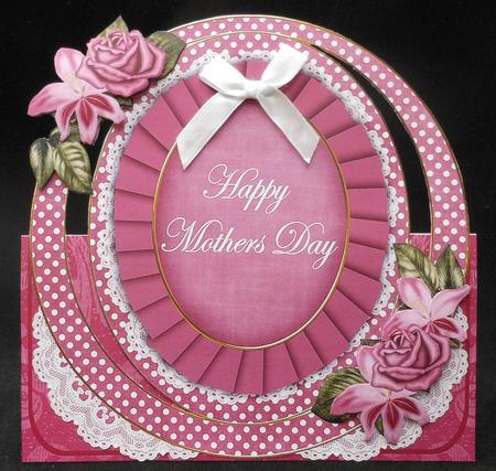 Cerise Mix Mothers Day Oval Over 3D Mini Card Kit by Michelle Chivers