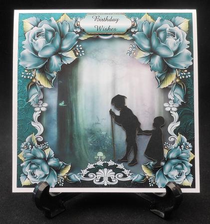 Pretty Teal Roses Scene by Michelle Chivers