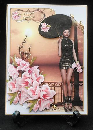 Asian Lady Female Card by Michelle Chivers