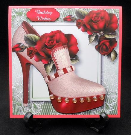 Stunning Shoes Lacey Square - the Paris - Red Roses by Michelle Chivers