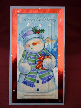 Cute Snowman with Parcel Pyramids by Michelle Chivers