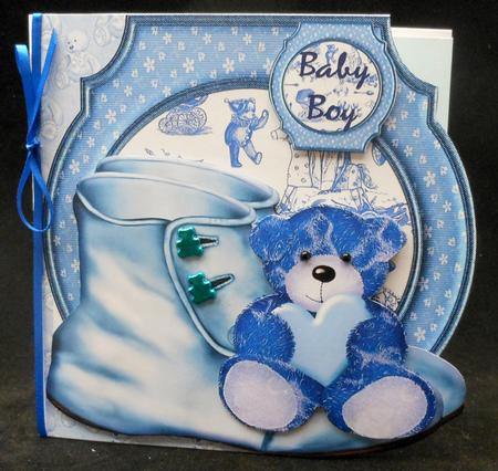 Baby Boy and 1st Birthday Shaped Card with Decoupage by Michelle Chivers