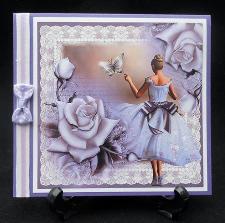 Stunning Blue Roses and Lace Topper by Michelle Chivers