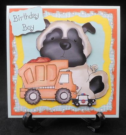 Pug Dog with Boy Toys 2 by Michelle Chivers