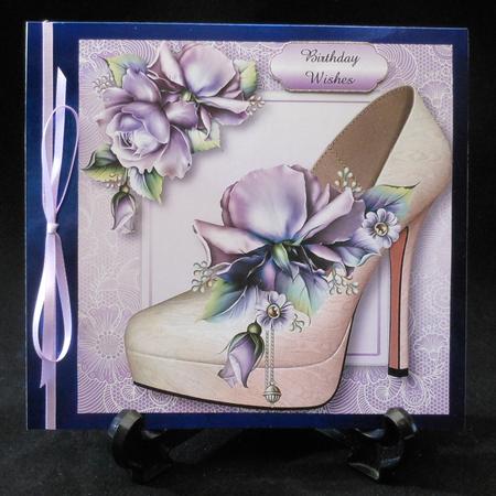 Stunning Shoes Lacey Square - Purple Porcelain Roses by Michelle Chivers