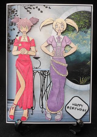 Manga Girls by Window by Michelle Chivers