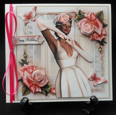 The White Feather Hat Card Front Kit by Michelle Chivers