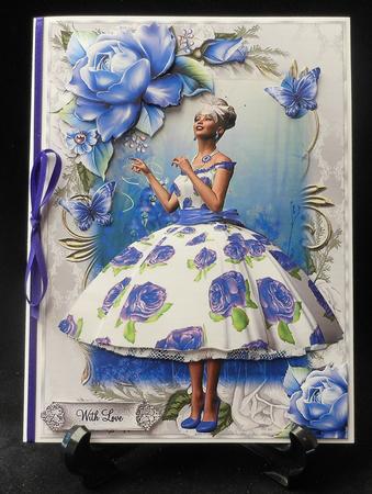 Blue Rose Butterfly Topper by Michelle Chivers