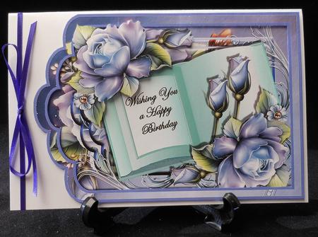 Tag Shaped Card with Book Topper - Spring Blue by Michelle Chivers