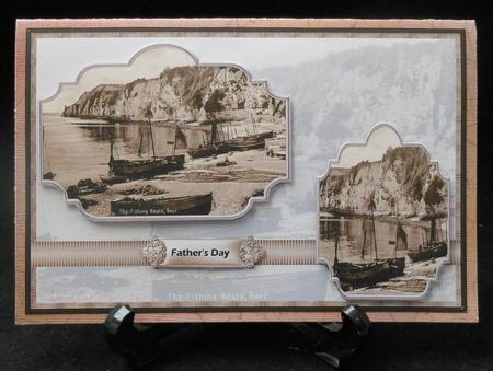 Fishing Boats Moored Up Card with Toppers by Michelle Chivers