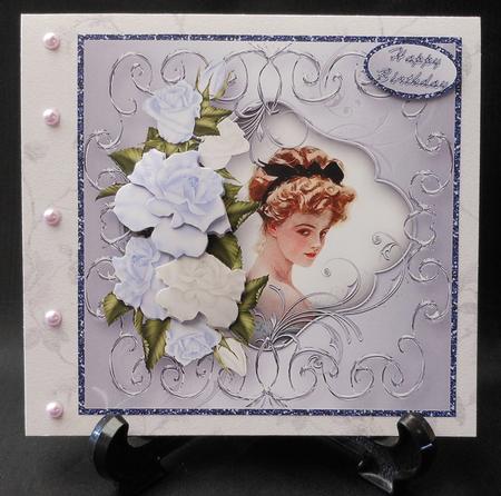 Portrait with Blue Roses by Michelle Chivers