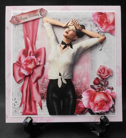Capri Pink Rose Card Front Kit by Michelle Chivers