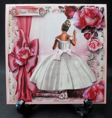 The Pink Bow Dress Card Front Kit by Michelle Chivers