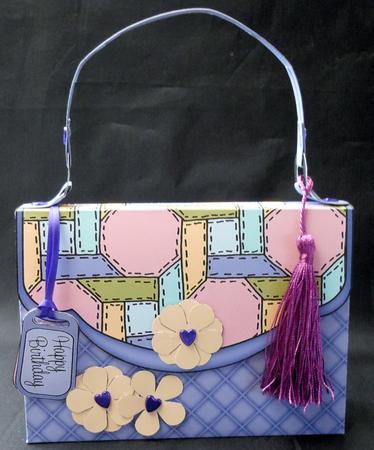 3D Pretty Patchwork Handbag Treat or Favour Box Kit by Michelle Chivers