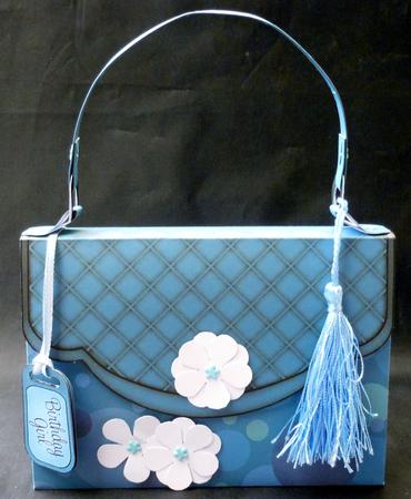 3D Elegant Dots & Flowers Handbag Treat or Favour Box Kit by Michelle Chivers