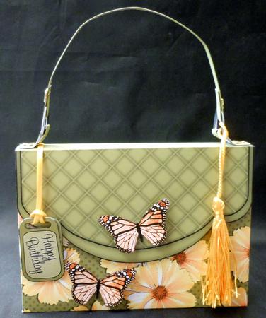 3D Butterflies & Flowers Handbag Treat or Favour Box Kit by Michelle Chivers