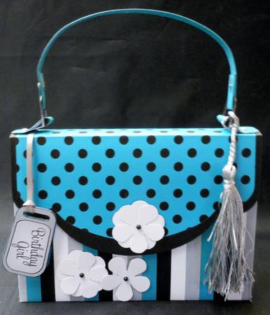 3D Dots & Stripes Handbag Treat or Favour Box Kit by Michelle Chivers