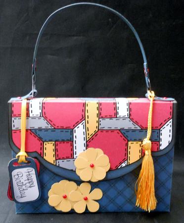 3D Elegant Patchwork Handbag Treat or Favour Box Kit by Michelle Chivers