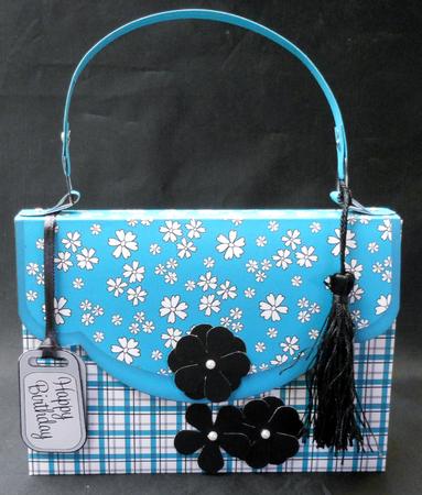 3D Gingham & Flowers Handbag Treat or Favour Box Kit by Michelle Chivers
