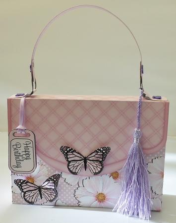 3D Butterflies & Flowers Handbag Treat or Favour Box Kit by Michelle Chivers