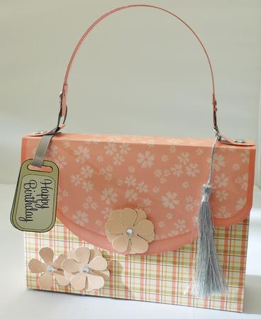 3D Pastel Gingham & Flowers Handbag Treat or Favour Box Kit by Michelle Chivers
