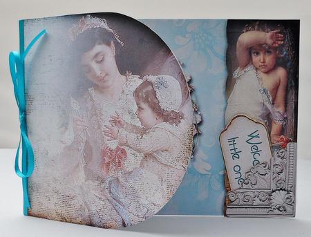 Flap Wrap Around Card Vintage Boy by Michelle Chivers