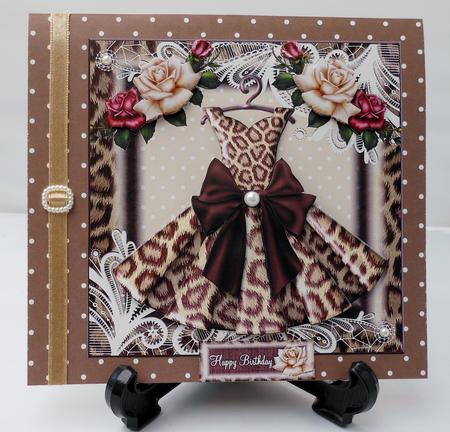 Gorgeous Wild Print Dress Card Front Kit by Michelle Chivers