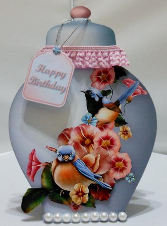 Porcelain Pots Card Mini Kit - Birds in the Flowers by Michelle Chivers