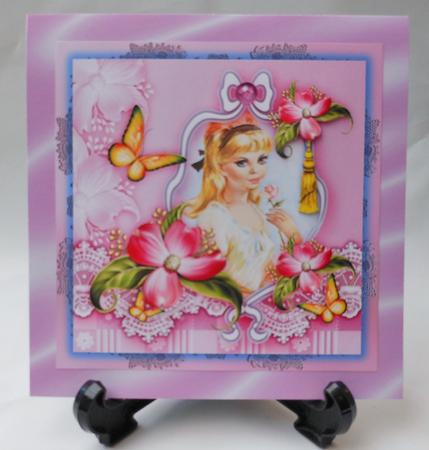 Pretty Pink Dogwood Flower Girl Card Front by Michelle Chivers