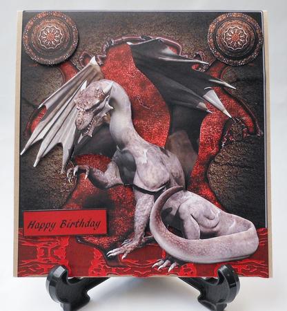 Dragon Shield Four Topper with Decoupage by Michelle Chivers