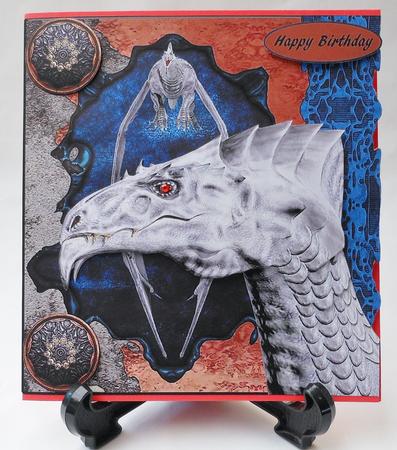 Dragon Shield Three Topper with Decoupage by Michelle Chivers