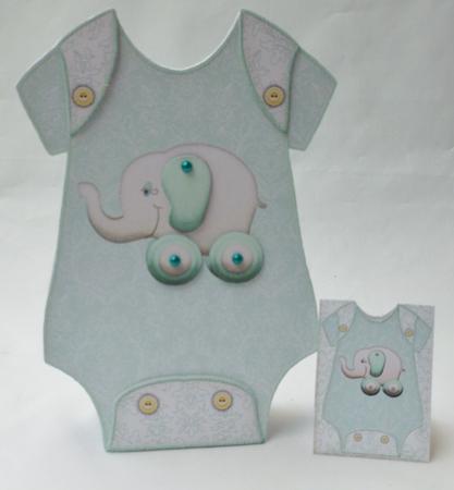 Baby Jumpsuit Shape Card Green by Michelle Chivers