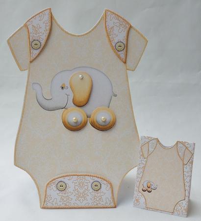 Baby Jumpsuit Shape Card Yellow by Michelle Chivers