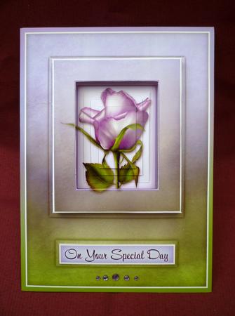 Lavender Rose - Shadowbox Pyramid Card by Michelle Chivers