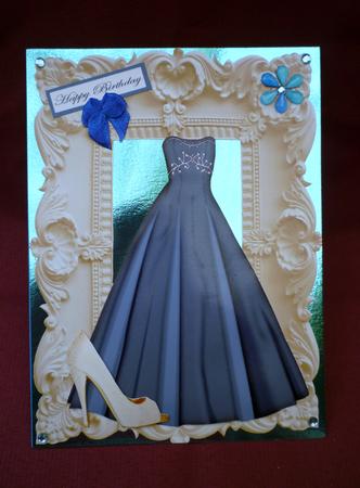 Pretty Ballgown with Shoe in White Ornate Frame by Michelle Chivers
